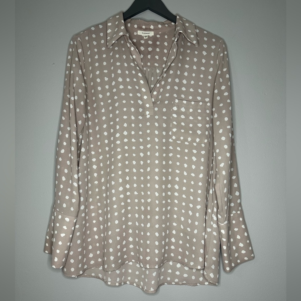 Pleione Pink Dotted Tunic Top Size L